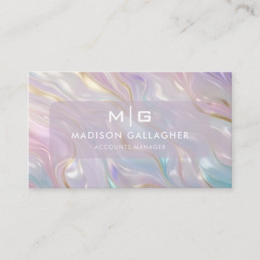 カスタムブルーピンク金ゴールドグリッタープロフェッショナル 名刺 (正面)