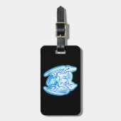 カスタムブルーピースエンジェルラゲージタグ ラゲッジタグ (正面縦)