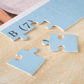 カスタムブルーファミリーフォトコラージュ ジグソーパズル (側面)