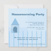 カスタムブルーフェンスホーム引っ越し祝いパーティーパーティー 案内状 (裏面)