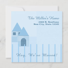 カスタムブルーフェンスホーム引っ越し祝いパーティーパーティー 案内状