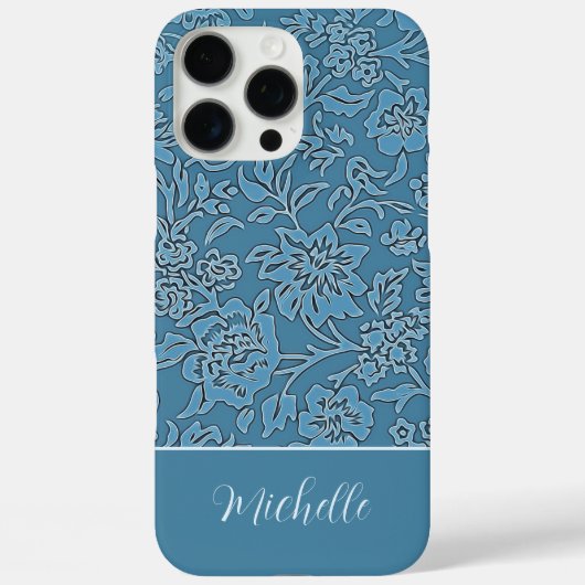 カスタムブルーフローラルiPhone/iPadケース Case-Mate iPhoneケース (裏面)