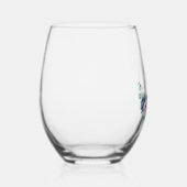 カスタムブルーフローラ結婚ズ ステムなしワイングラス (右)