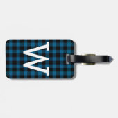 カスタムブルーブラックバッファローランバージャックパターン ラゲッジタグ (裏面横)