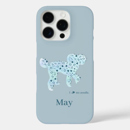 カスタムブループードル | 名入れ犬ママギフト Case-Mate iPhoneケース (裏面)