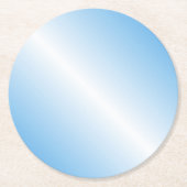 カスタムブルーホワイトカラーエレガントテンプレート ラウンドペーパーコースター (正面)