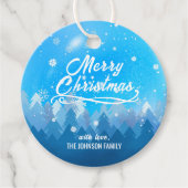 カスタムブルーホワイトスノウ平和森メリークリスマス フェイバータグ (正面)