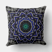 カスタムブルーホワイトブラックスターラティスピロー クッション (裏面)