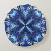 カスタムブルーホワイト設計丸枕 ラウンドクッション (裏面)