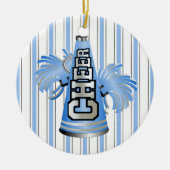 カスタムブルーメガフォンチアリーダーオーナメント セラミックオーナメント (正面)