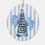 カスタムブルーメガフォンチアリーダーオーナメント セラミックオーナメント (左)