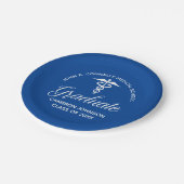 カスタムブルーメディカルスクール卒業パーティー ペーパープレート (アングル)