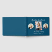 カスタムブルーメモリアル写真追悼記念碑 ゲストブック (全面)