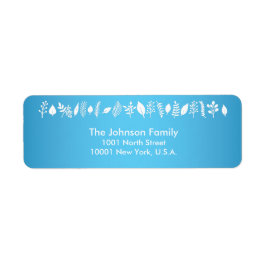カスタムブルーメリークリスマス差出人住所ラベル ラベル