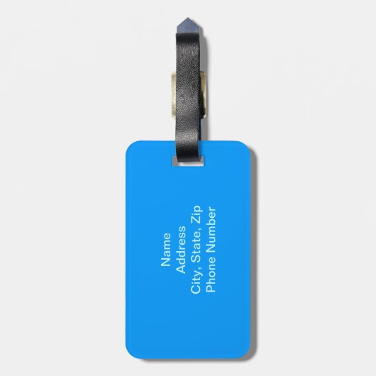 カスタムブルーレオパード印刷ラゲージタグ ラゲッジタグ (裏面縦)