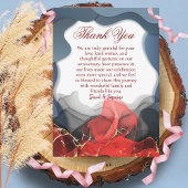 カスタムブルーレッド抽象芸術結婚記念日 サンキューカード