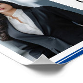 カスタムブルーロースクール写真卒業パーティー ポスター (角)