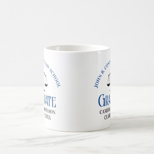 カスタムブルーロースクール卒業祝い コーヒーマグカップ (中央)