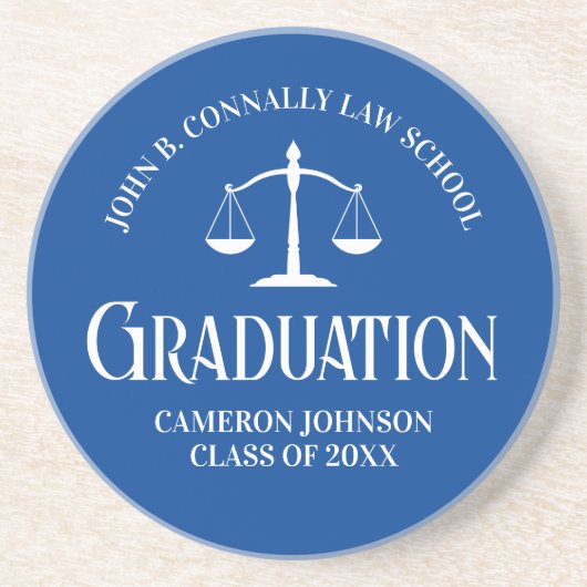 カスタムブルーロースクール卒業記念品 コースター (正面)