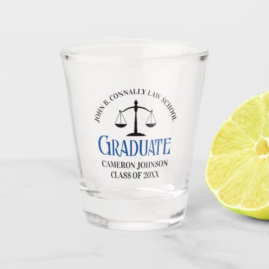 カスタムブルーロースクール卒業記念 ショットグラス (正面)