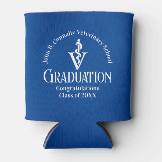 カスタムブルー獣医学校卒業党 缶クーラー (正面)