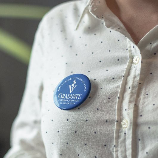 カスタムブルー獣医学校卒業党 缶バッジ