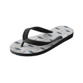 カスタムブルー素朴ロブスターグレーのウッドケース キッズビーチサンダル (アングル)