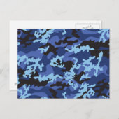 カスタムブルー迷彩柄はがき ポストカード (正面/裏面)