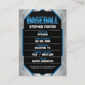 カスタムブルー野球トレーディングカード コーリングカード (裏面)