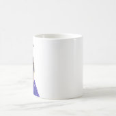 カスタムブルー、ガールスケッチ コーヒーマグカップ (中央)