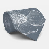 カスタムブルー&ホワイトラインアート結婚ズネックタイ ネクタイ (ロール)