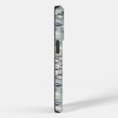 カスタムブルー&ホワイト刺繍フローラ名引用文 Case-Mate iPhoneケース (裏面 / 右)