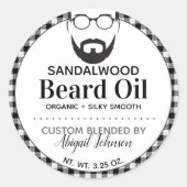 カスタムブレンドメンズヒゲ油バッファロープレイドラベル ラウンドシール (正面)