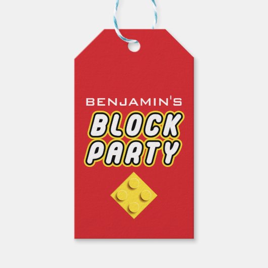 カスタムブロックパーティーカラフルブリック玩具ビルダ ギフトタグ (正面)