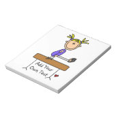 カスタムブロンドガールギムナストオンバランスビーム ノートパッド (回転)