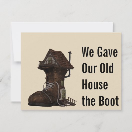 カスタムブートハウおもしろいス引っ越し案内 招待状 (正面)