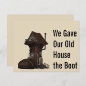 カスタムブートハウおもしろいス引っ越し案内 招待状 (正面/裏面)