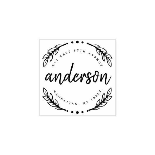 カスタムブ素朴ラシスクリプトファミリ差出人住所 ラバースタンプ (インプリント)