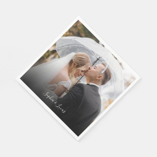 カスタムプリントパーソナライズされた写真紙ナプキン スタンダードランチョンナプキン (角)