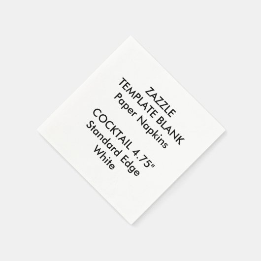 カスタムプリント小さなホワイトカクテル紙ナプキンス スタンダードカクテルナプキン (角)
