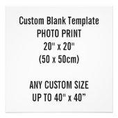 カスタムプリント20インチx 20インチフォトプリント空白のテンプレート フォトプリント (正面)