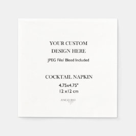 カスタムプリント4.75インチx4.75インチ スタンダードカクテルナプキン