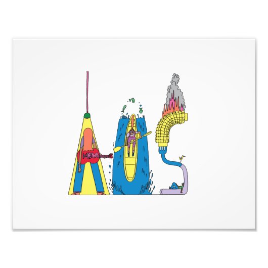 カスタムプリント |オースティン、テキサス州(AUS) フォトプリント            (正面)