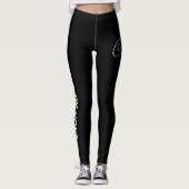カスタムプリント ヨガ用クルー丈 ブラック レギンス (正面)