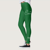 カスタムプリント ヨガ 乗務員 フォレストグリーン レギンス (左)