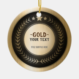 カスタムプリントDIYメダル 金 #1 チャンピオン 編集可能 セラミックオーナメント