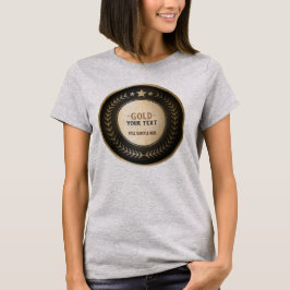 カスタムプリントDIYメダル 金 #1 チャンピオン 編集可能 Tシャツ