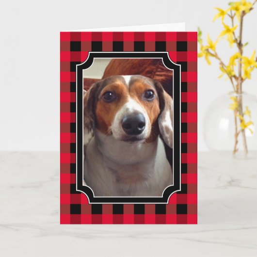 カスタムプレイド写真 カード (黄色い花)