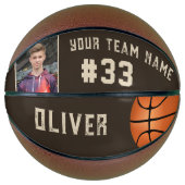 カスタムプレイヤー名と番号チーム名の写真 バスケットボール (正面)