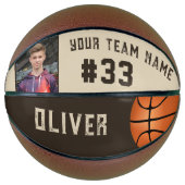 カスタムプレイヤー名と番号チーム名の写真 バスケットボール (正面)